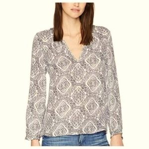 Joie SILK Popover Blouse Boho Pattern SZ XS can fit Small